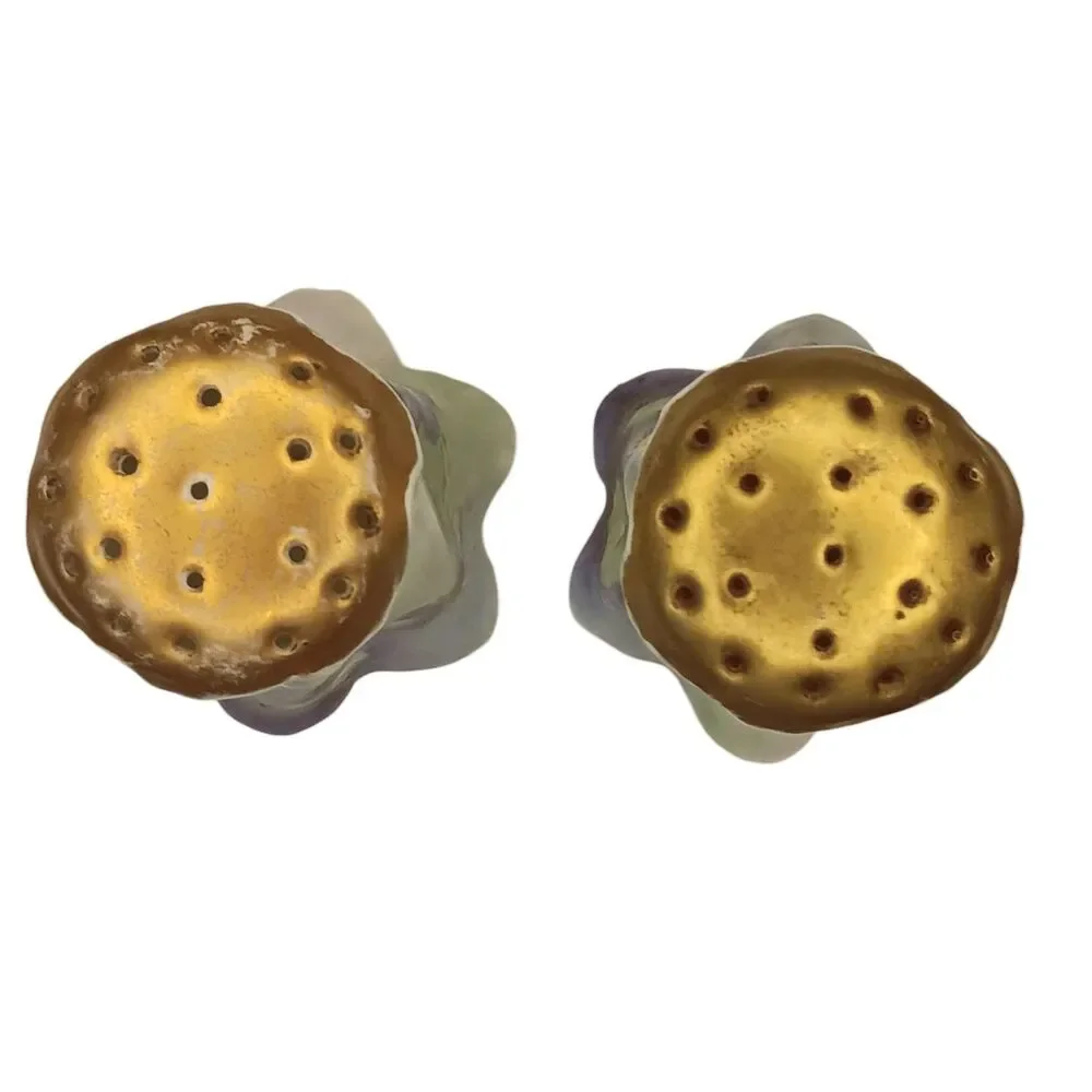 VTG Antique Hand Painted Violets Salt & Pepper Shakers Bavaria W/ New Stoppers